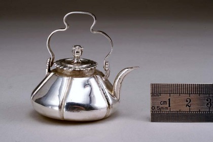 Dutch miniature antique silver kettle